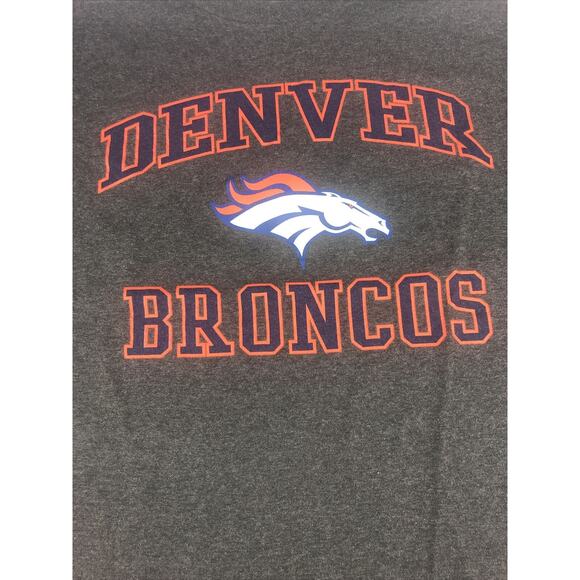 NFL Denver Broncos Mens T Shirt NFL Football Team Apparel Size Large Gray Orange - Picture 2 of 7